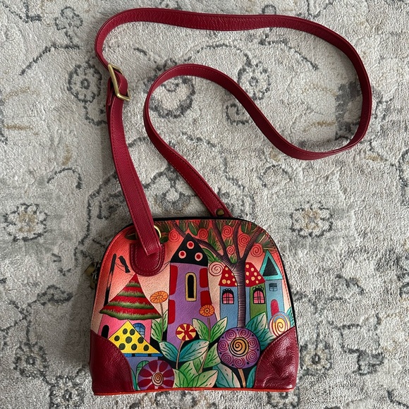 Anna by Anuschka Genuine Leather Triple Compartment Satchel - Picture 2 of 7